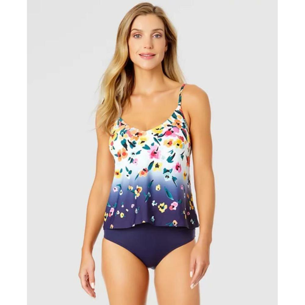 Floral Gradient Triangle Tankini Top Women's Multicolor Anne Cole M